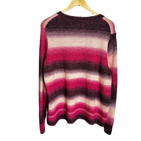 5 for $40 SALE! Old Navy Pink & Maroon Striped Crew Neck Knit Sweater sz XXL - Picture 6 of 9